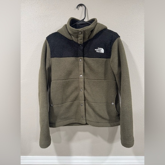 The North Face Jackets & Blazers - The North Face Gemma FLeece Hooded Jacket Women Small Olive Green Black